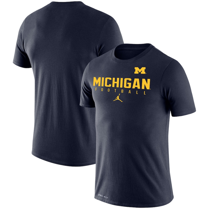 Men's - Michigan Wolverines Jordan Brand Practice Legend Performance Navy College Football T-Shirt Men's - Michigan Wolverines Jordan Brand Practice Legend Performance Navy College Football T-Shirt