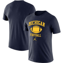 Men's - Michigan Wolverines Jordan Brand Retro Lockup Legend Performance Navy College Football T-Shirt