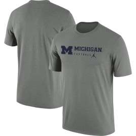 Men's - Michigan Wolverines Jordan Brand Team Legend Performance Heather Gray College Football T-Shirt