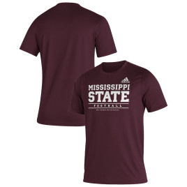 Men's - Mississippi State Bulldogs adidas Sideline Locker Practice Creator AEROREADY Maroon College Football T-Shirt