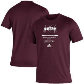 Men's - Mississippi State Bulldogs adidas Sideline Locker Tag Creator AEROREADY Maroon College Football T-Shirt