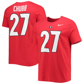 Men's - Nick Chubb Georgia Bulldogs Nike Alumni Name & Number Team Red College Football T-Shirt