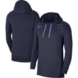Men's - North Carolina Tar Heels Nike Off-Field Performance Long Sleeve Hoodie Navy College Football T-Shirt