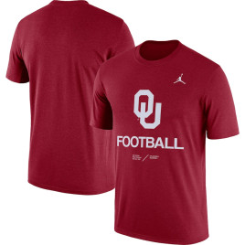 Men's - Oklahoma Sooners Jordan Brand Team Legend Heathered Crimson College Football T-Shirt