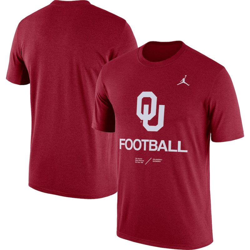 Men's - Oklahoma Sooners Jordan Brand Team Legend Heathered Crimson College Football T-Shirt Men's - Oklahoma Sooners Jordan Brand Team Legend Heathered Crimson College Football T-Shirt