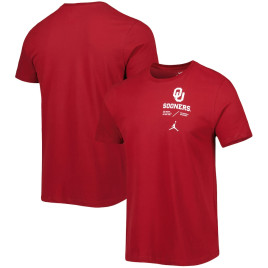 Men's - Oklahoma Sooners Jordan Brand Team Practice Performance Crimson College Football T-Shirt