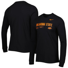 Men's - Oklahoma State Cowboys Nike Team Practice Performance Long Sleeve Black College Football T-Shirt