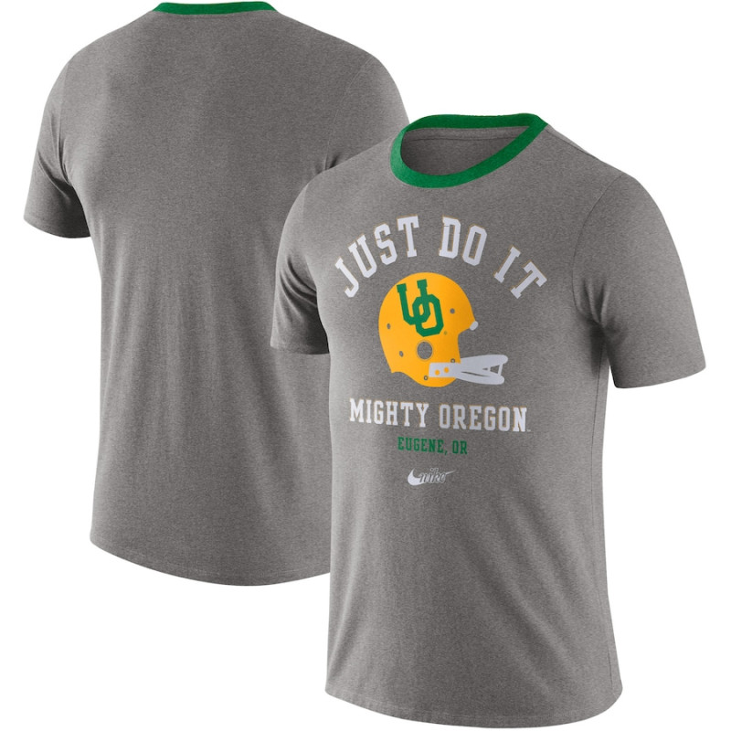 Men's - Oregon Ducks Nike Vault Helmet Tri-Blend Heathered Gray College Football T-Shirt Men's - Oregon Ducks Nike Vault Helmet Tri-Blend Heathered Gray College Football T-Shirt