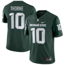Men's - Payton Thorne Michigan State Spartans Nike NIL Replica Green College Football Jersey