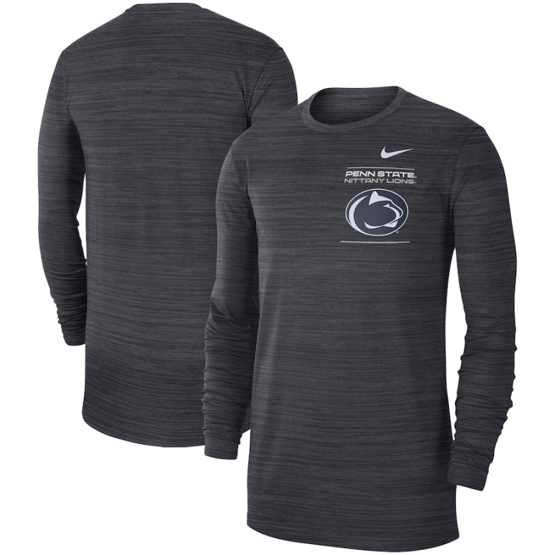 Men's - Penn State Nittany Lions Nike 2021 Sideline Velocity Performance Long Sleeve Anthracite College Football T-Shirt Men's - Penn State Nittany Lions Nike 2021 Sideline Velocity Performance Long Sleeve Anthracite College Football T-Shirt