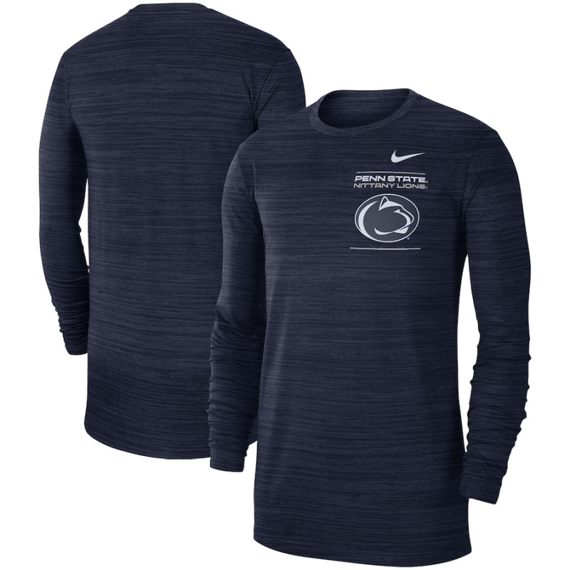 Men's - Penn State Nittany Lions Nike 2021 Sideline Velocity Performance Long Sleeve Navy College Football T-Shirt Men's - Penn State Nittany Lions Nike 2021 Sideline Velocity Performance Long Sleeve Navy College Football T-Shirt