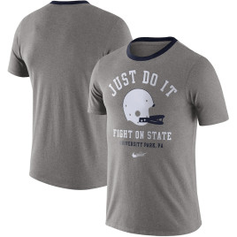 Men's - Penn State Nittany Lions Nike Vault Helmet Tri-Blend Heathered Gray College Football T-Shirt Men's - Penn State Nittany Lions Nike Vault Helmet Tri-Blend Heathered Gray College Football T-Shirt
