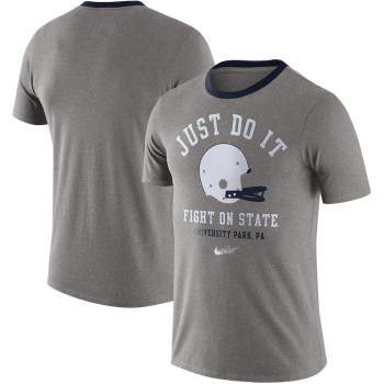 Men's - Penn State Nittany Lions Nike Vault Helmet Tri-Blend Heathered Gray College Football T-Shirt