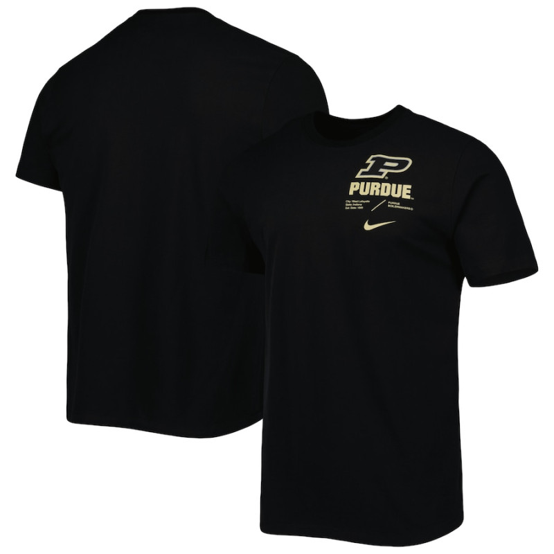 Men's - Purdue Boilermakers Nike Team Practice Performance Black College Football T-Shirt Men's - Purdue Boilermakers Nike Team Practice Performance Black College Football T-Shirt