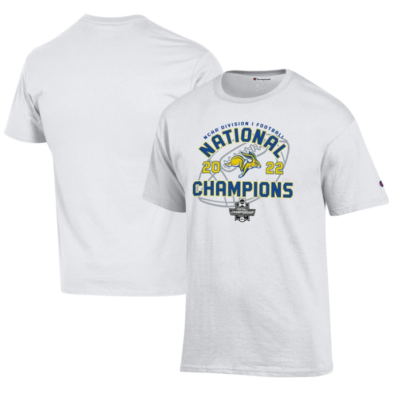 Men's - South Dakota State Jackrabbits Champion 2022 FCS National Champions Locker Room White College Football T-Shirt Men's - South Dakota State Jackrabbits Champion 2022 FCS National Champions Locker Room White College Football T-Shirt