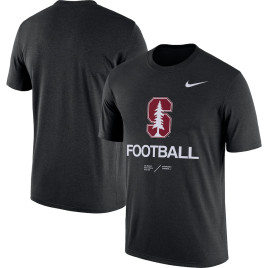 Men's - Stanford Cardinal Nike Team Legend Heathered Black College Football T-Shirt