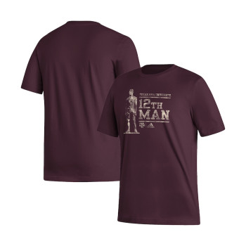 Men's - Texas A&M Aggies adidas 12th Man Strategy Game Fresh Maroon College Football T-Shirt Men's - Texas A&M Aggies adidas 12th Man Strategy Game Fresh Maroon College Football T-Shirt