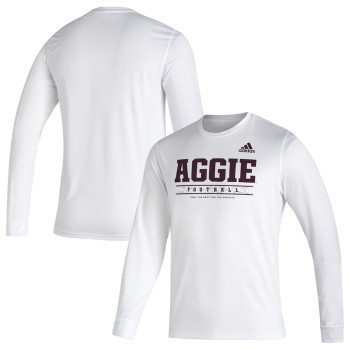 Men's - Texas A&M Aggies adidas Sideline Creator Practice AEROREADY Long Sleeve White College Football T-Shirt Men's - Texas A&M Aggies adidas Sideline Creator Practice AEROREADY Long Sleeve White College Football T-Shirt