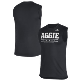 Men's - Texas A&M Aggies adidas Sideline Locker Creator AEROREADY Sleeveless Black College Football T-Shirt
