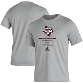 Men's - Texas A&M Aggies adidas Sideline Locker Tag Creator AEROREADY Heathered Gray College Football T-Shirt
