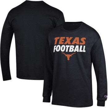 Men's - Texas Longhorns Champion Game Ready Long Sleeve Black College Football T-Shirt