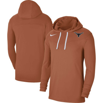 Men's - Texas Longhorns Nike Off-Field Performance Long Sleeve Hoodie Texas Orange College Football T-Shirt