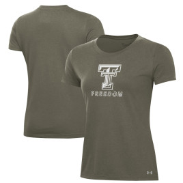 Women's Texas Tech Red Raiders Under Armour Freedom Performance Olive College Football T-Shirt