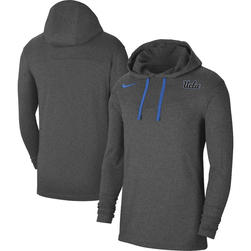 Men's - UCLA Bruins Nike Off-Field Performance Long Sleeve Hoodie Heathered Charcoal College Football T-Shirt Men's - UCLA Bruins Nike Off-Field Performance Long Sleeve Hoodie Heathered Charcoal College Football T-Shirt