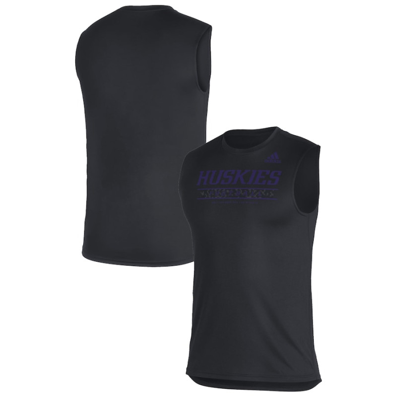 Men's - Washington Huskies adidas Sideline Locker Creator AEROREADY Sleeveless Black College Football T-Shirt Men's - Washington Huskies adidas Sideline Locker Creator AEROREADY Sleeveless Black College Football T-Shirt