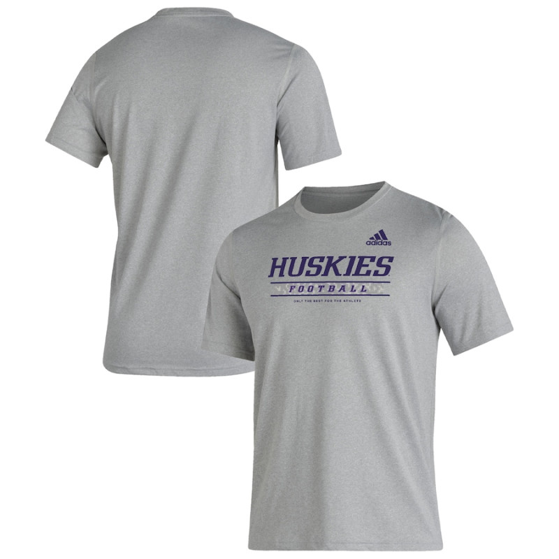 Men's - Washington Huskies adidas Sideline Locker Practice Creator AEROREADY Heathered Gray College Football T-Shirt Men's - Washington Huskies adidas Sideline Locker Practice Creator AEROREADY Heathered Gray College Football T-Shirt