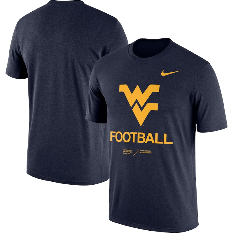 Men's - West Virginia Mountaineers Nike Team Legend Heathered Navy College Football T-Shirt Men's - West Virginia Mountaineers Nike Team Legend Heathered Navy College Football T-Shirt