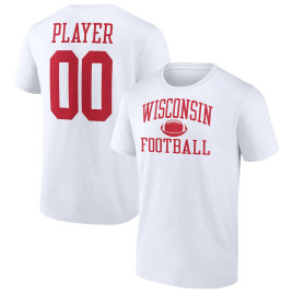 Men's - Wisconsin Badgers Fanatics Branded Customize NIL Gameday Tradition White College Football T-Shirt