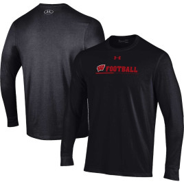 Men's - Wisconsin Badgers Under Armour 2022 Sideline Long Sleeve Black College Football T-Shirt