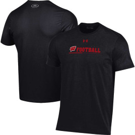 Men's - Wisconsin Badgers Under Armour 2022 Sideline Performance Black College Football T-Shirt Men's - Wisconsin Badgers Under Armour 2022 Sideline Performance Black College Football T-Shirt
