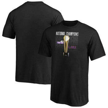 Youth LSU Tigers Fanatics Branded Playoff 2019 National Champions Screen Trophy Black College Football T-Shirt