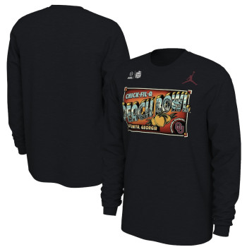 Youth Oklahoma Sooners Jordan Brand Playoff 2019 Peach Bowl Bound Postcard Long Sleeve Black College Football T-Shirt